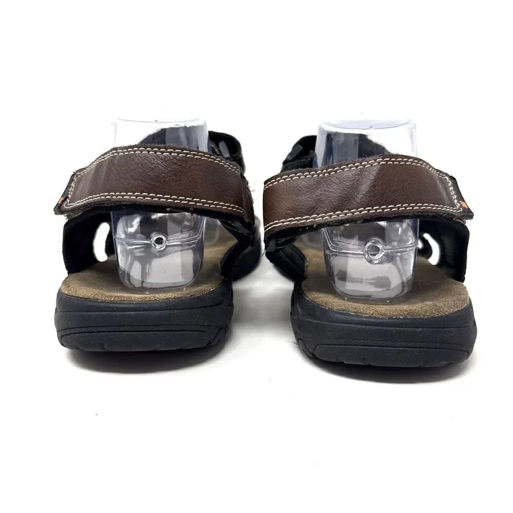 Khombu Noah Sport Sandals Mens Size 10 Brown Comfort Hook & Loop Outdoors Hiking